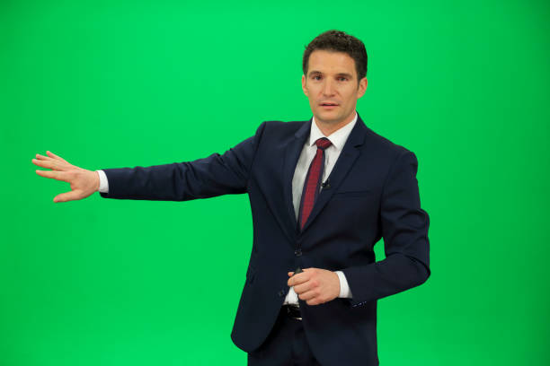 istock Weather forecaster on green background 1339237211