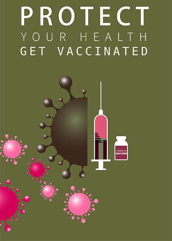 Vector COVID-19 Vaccine And Virus Concepts Poster Illustration Background