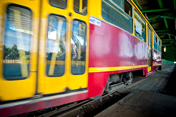 istock Red tram in Warsaw 133924025