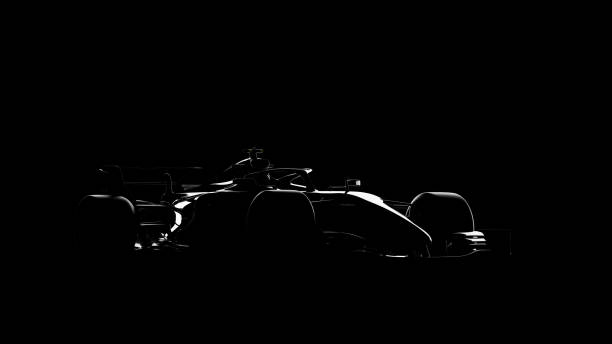 istock generic racecar (racing car) prototype, photorealistic render, silhouette on black 1339243558