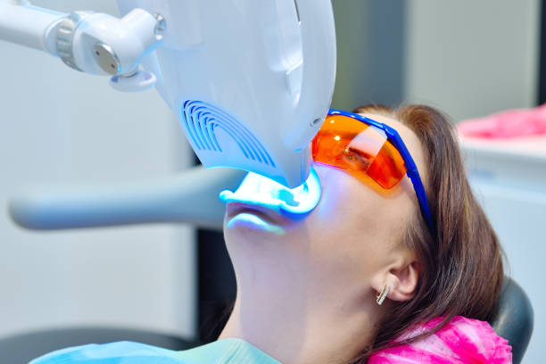 istock Teeth whitening for patient woman. 1339243586