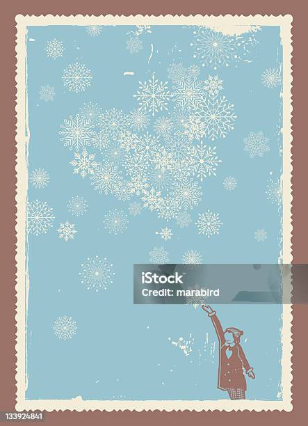 Christmas Or Winter Theme Blue Snowflake Background Figure Stock Illustration - Download Image Now