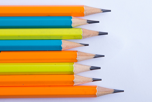 Pencils isolated over white background