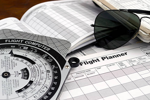 pilota singlasses - flight planning foto e immagini stock