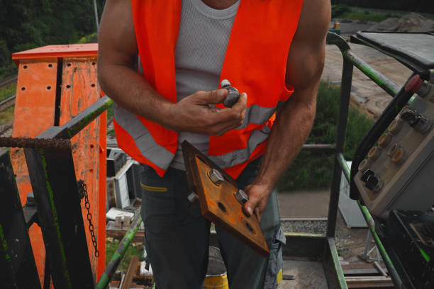 istock a worker at work in motion on a construction site on a hydraulic platform 1339250999