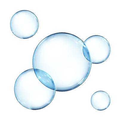 Bubbles isolated on white background. 3D Render