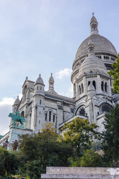 View of the domes of the Basilica of the Sacred Heart of Montmartre (Paris, France) stock photo
