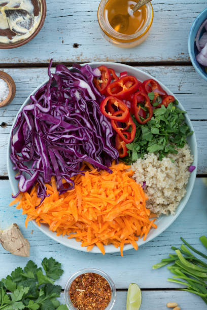 istock Making Vegetarian Red Cabbage Salad and Quinoa Salad 1339254256