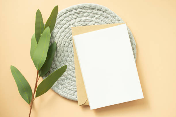 istock Card and shadow on beige background 1339254829