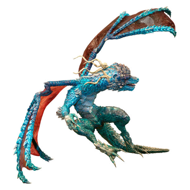 istock 3D illustration fantasy dragon on white 1339254843