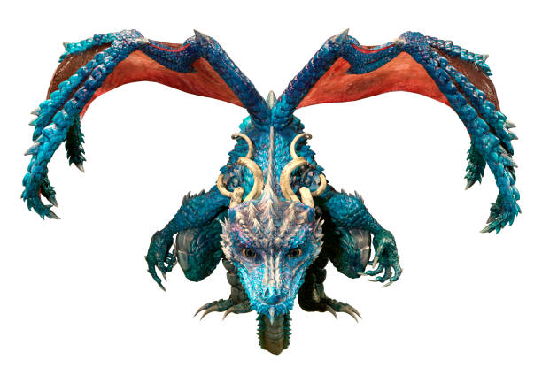 istock 3D illustration fantasy dragon on white 1339254867