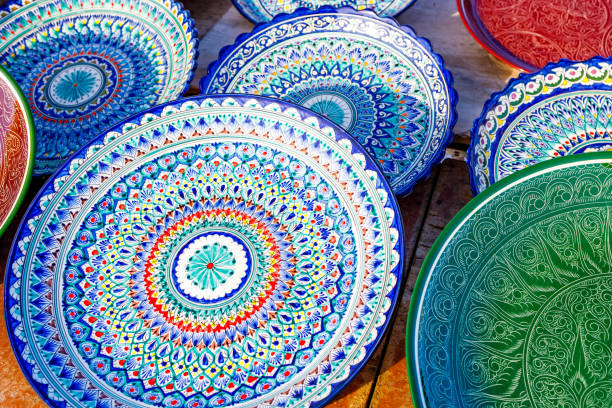 istock national pattern of central asia on plates 1339258554