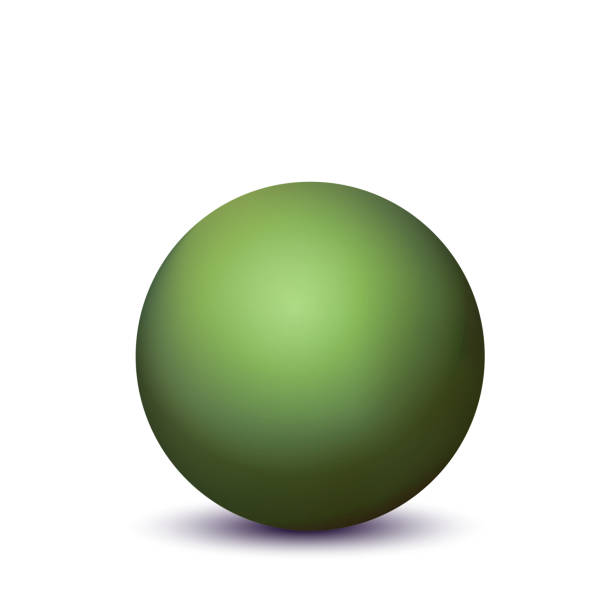 ガラスグリーンボールまたは貴重な真珠。光沢のあるリアルなボール、白い背景に強調された3d抽象ベクトルイラスト。影付きの大きな金属バブル - sphere glass bubble three dimensional shape点のイラスト素材／クリップアート素材／マンガ素材／アイコン素材