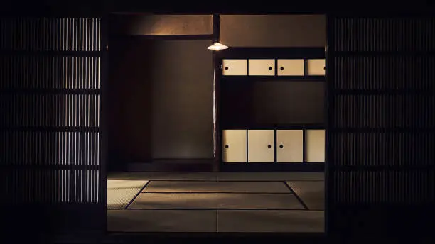 Traditional Japanese-style room with tatami mats