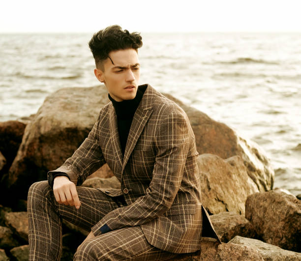 handsome young man on the lake
