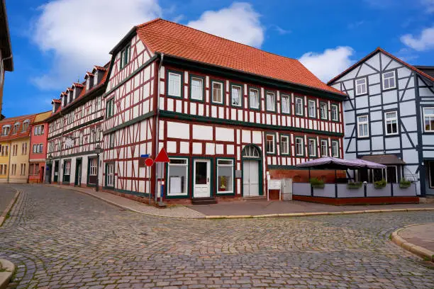 Nordhausen downtown facades in Thuringia of Germany