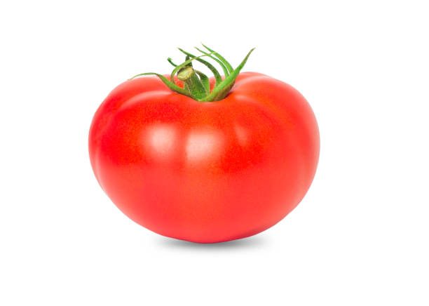 istock Big fresh red tomato isolated on white background. 1339262304