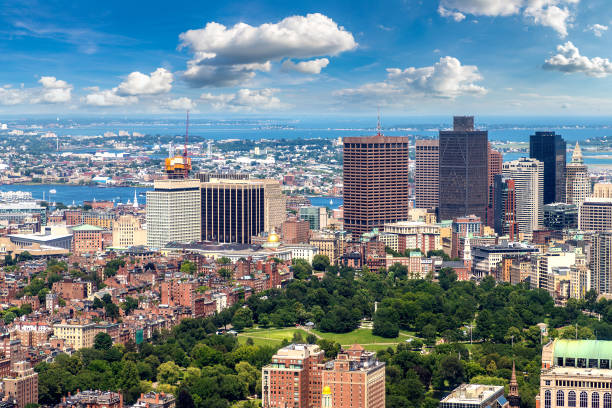 istock Panoramic aerial view of Boston, USA 1339270111