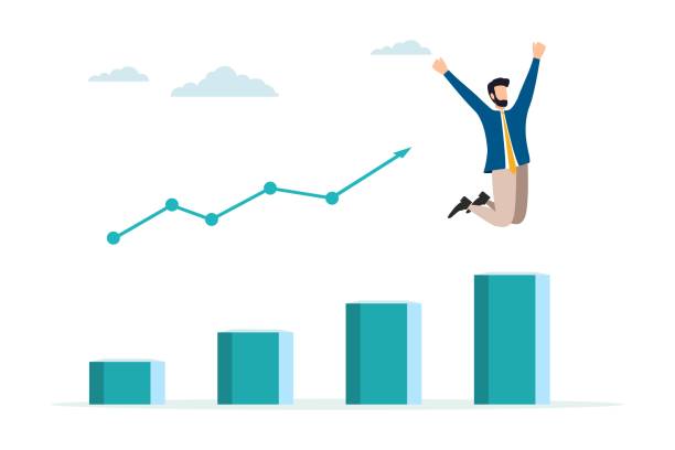 istock businessman goes to the goal. flat design style minimal vector illustration, businessman holding a flag at the top of a column column. 1339277062