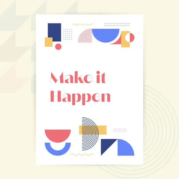 Vector illustration of Make it Happen. Modern Design Brochure, Poster, Flyer, Presentation Template Vector Illustration