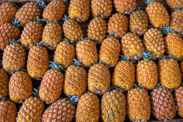 istock Fresh pineapples in a market stall 1339278422