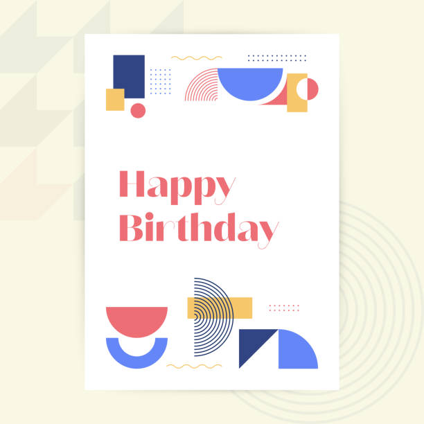 illustrazioni stock, clip art, cartoni animati e icone di tendenza di buon compleanno. brochure di design moderno, poster, volantino, modello di presentazione illustrazione vettoriale - shape abstract art birthday