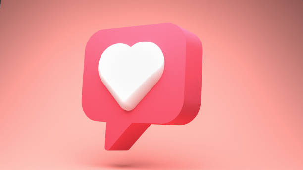 istock One like social media notification with heart icon 3D 1339283534