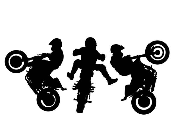 ilustrações, clipart, desenhos animados e ícones de homem de motocross - motorcycle motocross biker moped