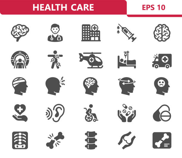 Healthcare Icons Professional, pixel perfect icons optimized for both large and small resolutions. EPS 10 format. hospital depression sadness bed stock illustrations