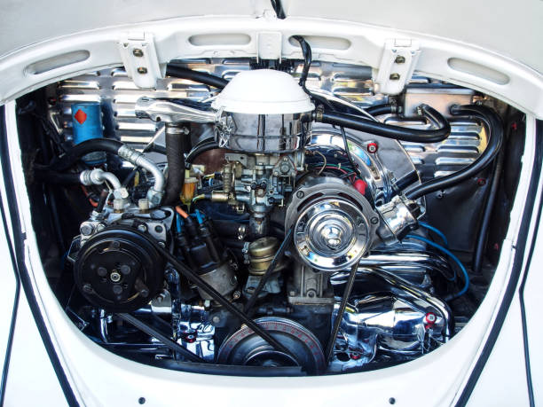 The engine room is clean and shiny