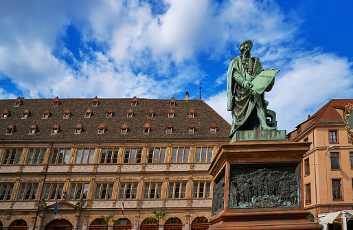 Place Gutenberg statue in Strasbourg Alsace France