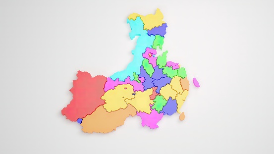 china province map on white background.