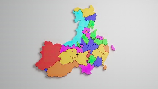 china province map on white background.