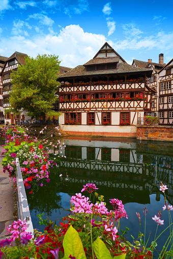 Strasbourg la Petite France in Alsace half timbered houses