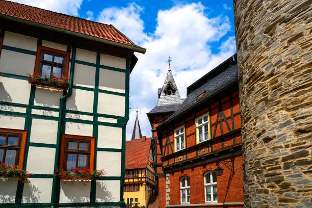 Stolberg facades in Harz mountains of Germany