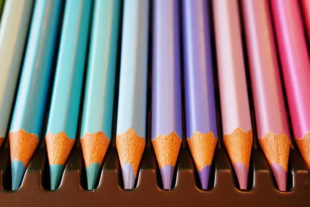 Photo of Close-up pencils lined up in a row