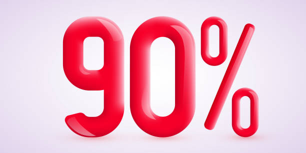 istock 90 percent Off. Discount creative composition. 3d sale symbol with decorative confetti. Sale banner and poster. 1339291736