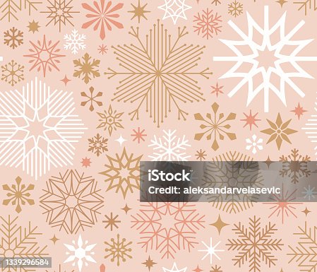 istock Seamless Snowflake Pattern 1339296584