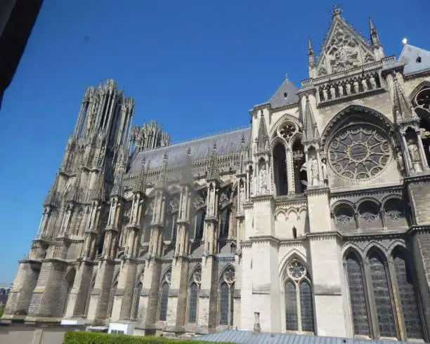Interior of the Façade of the Cathedral of Our Lady of Reims (in French, Cathédrale Notre-Dame de Reims), Reims, France