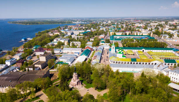 istock View from drone of Kostroma with Gostiny Dvor 1339308184