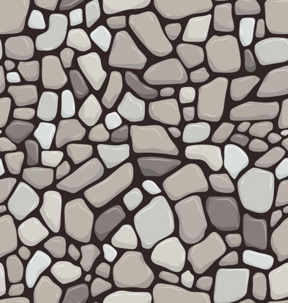 해저 매끄러운 패턴 사실적인 돌 바닥 - 돌담 stock illustrations