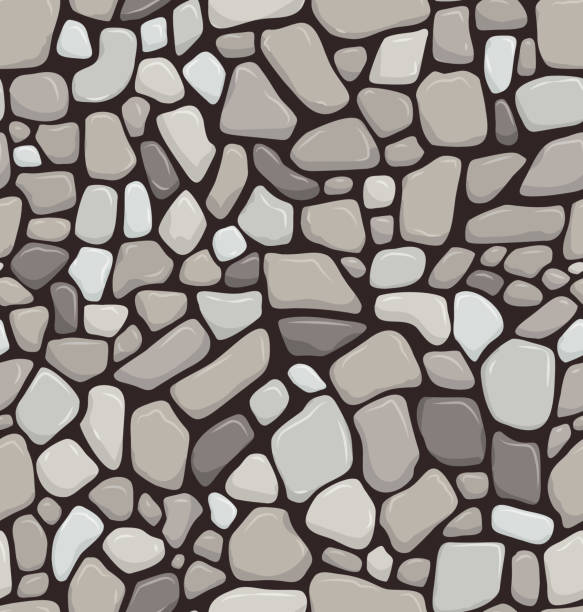 dno morskie bezszwowy wzór realistyczna kamienna podłoga - granite block backgrounds gray stock illustrations