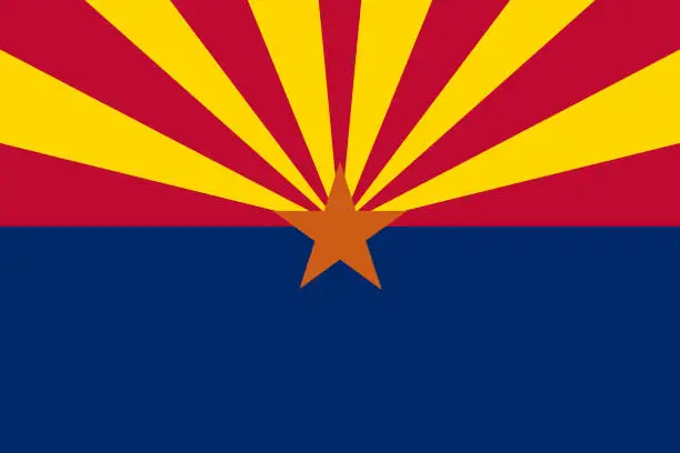 Vector illustration of Arizona State Flag