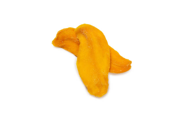 istock Dry tasty mango slices isolated on a white background. 1339313206