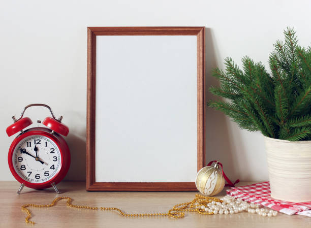 istock new Year's mock up with an empty frame Christmas festive backdrop 1339314172