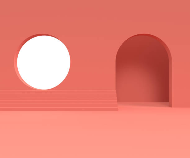 istock Scene with minimal background, arch with a podium, 3d rendering 1339314551