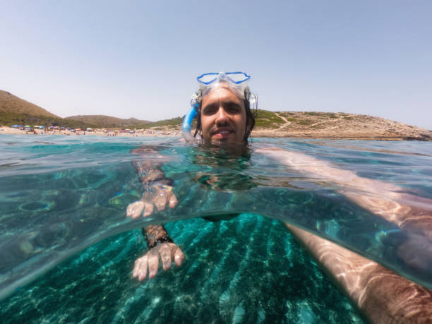istock A man is taking a selfie while he's swimming in the sea 1339317514