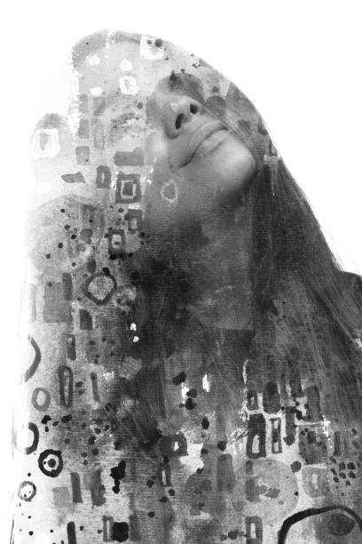 istock Paintography. Creative black and white vertical portrait 1339319223
