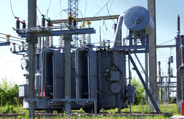 istock Electrical power transformer in high voltage substation 110 kilovolts. 1339319269