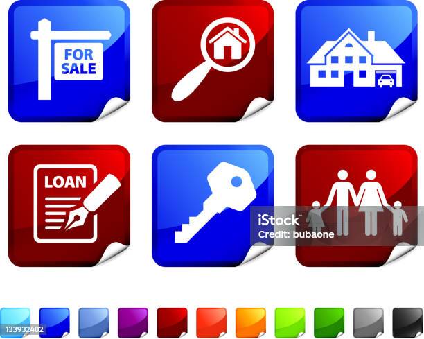 Sale Real Estate Lizenzfreie Vektor Icon Set Aufkleber Stock Vektor Art und mehr Bilder von Ausverkauf